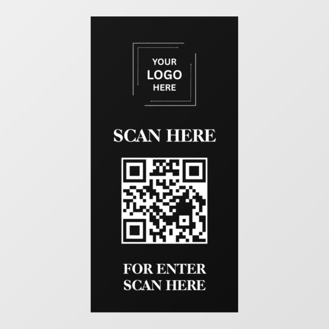 Black QR Code Access Control Door Window Cling (Sheet)