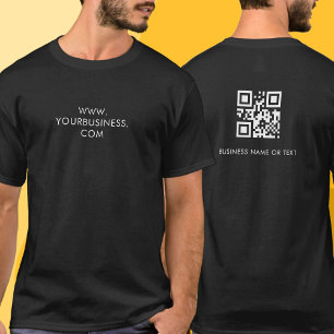Black QR Code Custom Website Simple Modern T-Shirt