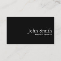 Black QR Code Massage therapist Business Card