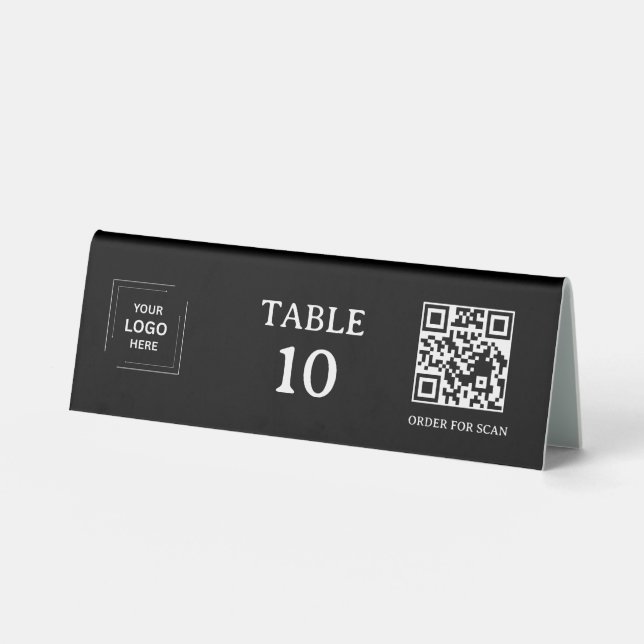Black QR Code Restaurant Table Number Scan  (Front)
