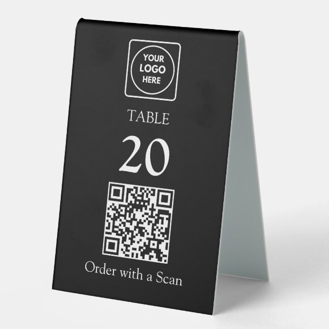 Black QR Code | Restaurant Table Number Scan Order (Front)