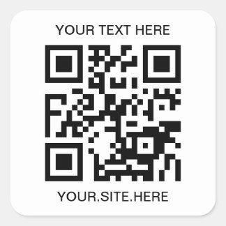 Black QR Code Square Sticker