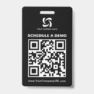 Black QR Code Website Tradeshow Sign ID Badge