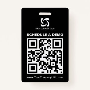 Black QR Code Website Tradeshow Sign ID Badge
