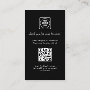 Black QR   Custom Business Feedback Review Link Business Card