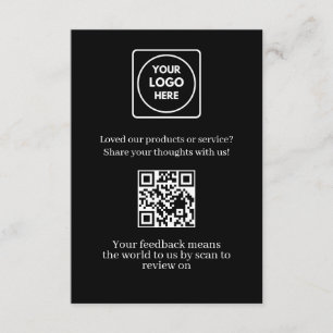 Black QR   Customer Feedback & Review Link Enclosure Card
