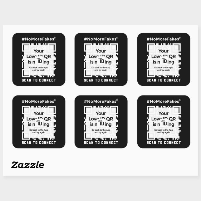 BLACK - QR - PURE Collection Square Sticker (Sheet)