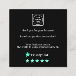 Black QR Review Card for Trusted Feedback feedback