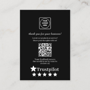 Black QR   Trustpilot Business Thank You Link Enclosure Card