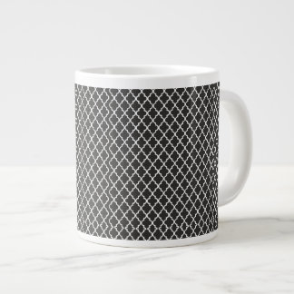 Black Quatrefoil Large Coffee Mug
