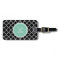Black Quatrefoil Pattern, Mint Green Monogram
