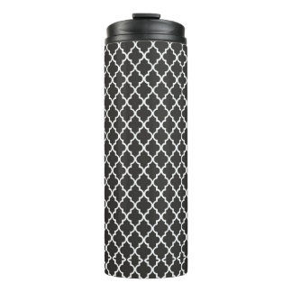 Black Quatrefoil Thermal Tumbler