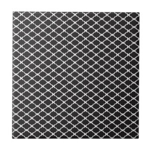 Black Quatrefoil Tile