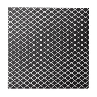 Black Quatrefoil Tile