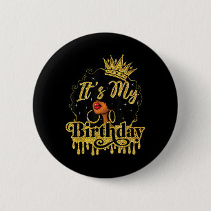 Black Queen African American Afro Women It's My Bi 6 Cm Round Badge