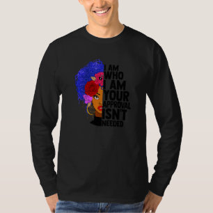 Black Queen African American Ladies Curly Natural  T-Shirt