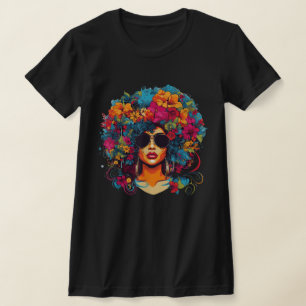 Black Queen African American Melanin Natural Hair T-Shirt