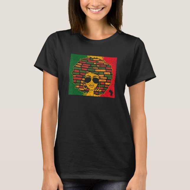 Black Queen   African Black Girl   Black History M T-Shirt (Front)