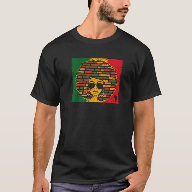 Black Queen   African Black Girl   Black History M T-Shirt (Front)