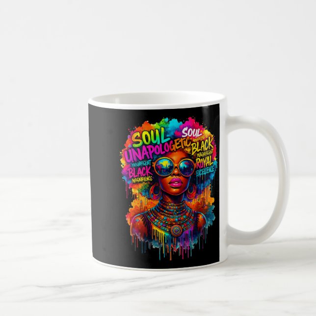 Black Queen African Map Unalogetically Black Histo Coffee Mug (Right)