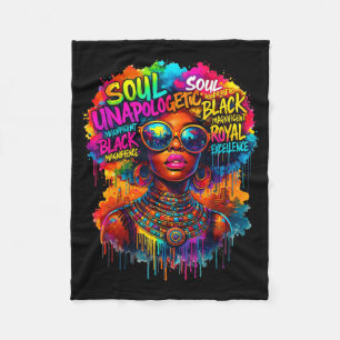 Black Queen African Map Unapologetically Black His Fleece Blanket
