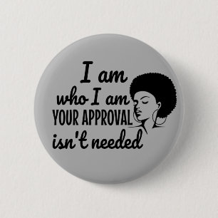 Black Queen Afro African American 6 Cm Round Badge
