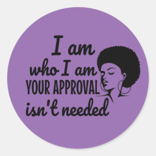 Black Queen Afro African American Classic Round Sticker
