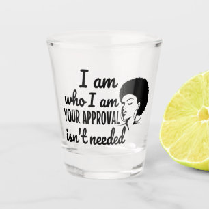 Black Queen Afro African American Shot Glass