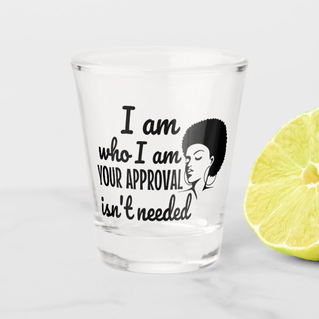 Black Queen Afro African American Shot Glass (Front)