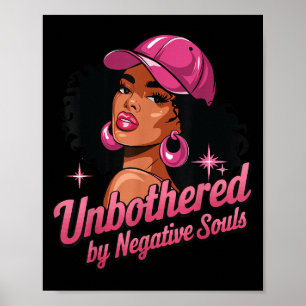 Black Queen Afro American Motivational Unbothered Poster