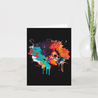 Black Queen Afro Melanin Dripping Art Lover Americ Card