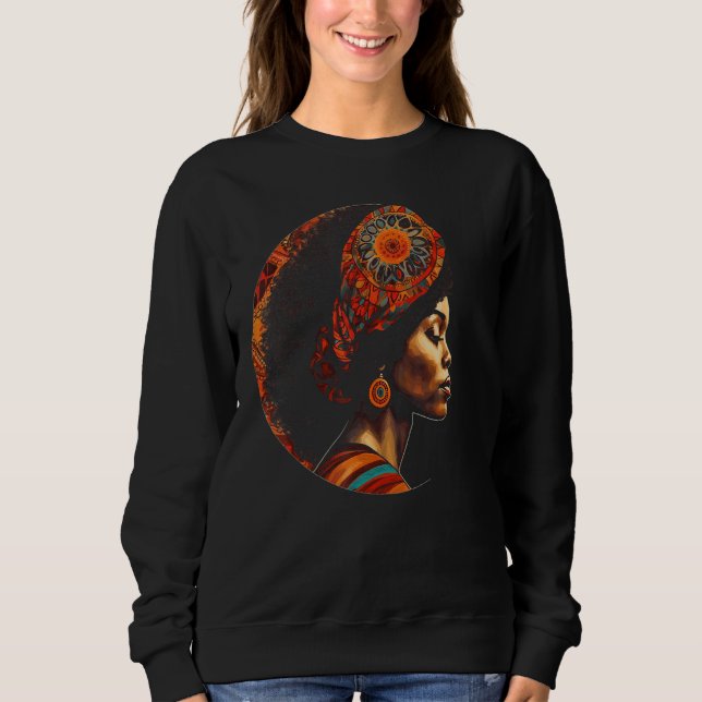 Black Queen Afro Melanin Dripping Juneteenth 41 Sweatshirt (Front)
