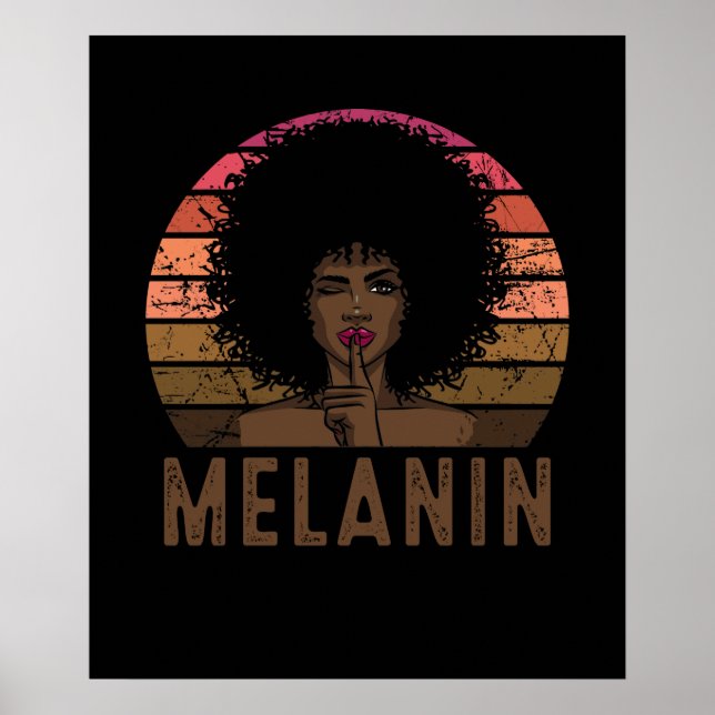 Black Queen Afro Melanin Poster (Front)