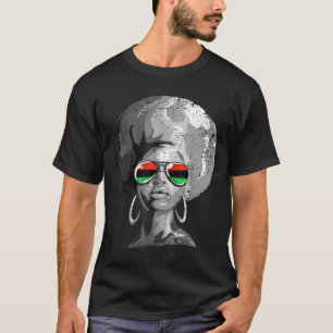 Black Queen Afro Woman Face T-Shirt