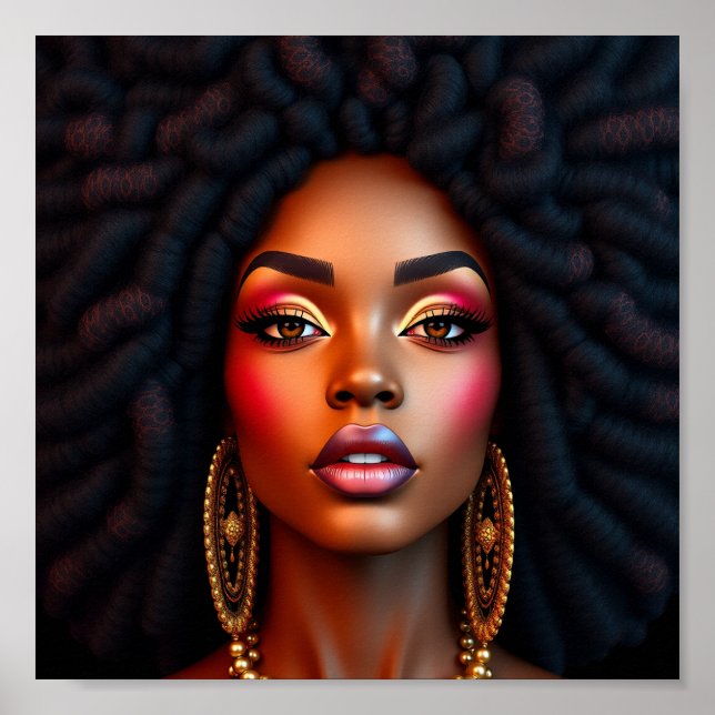 Black queen, afrocentric, blacknificent, woman, me poster (Front)