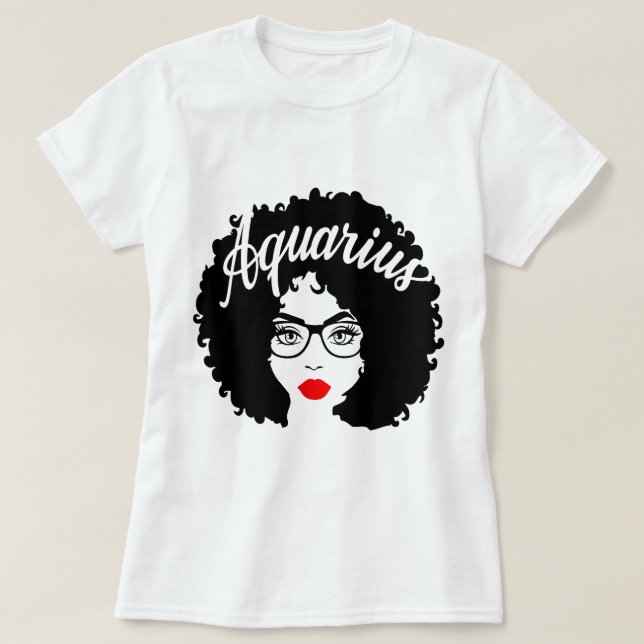  Black Queen Birthday Gift Red Lips Afro Diva Aq.. T-Shirt (Design Front)