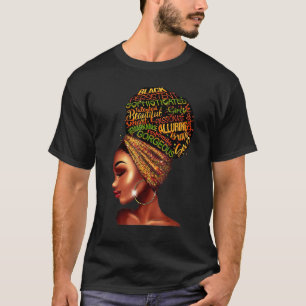 Black Queen Black Woman Afro Natural Hair African  T-Shirt