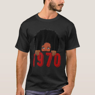 Black Queen Born In 1970 49Th Awesome Birthday Gif T-Shirt