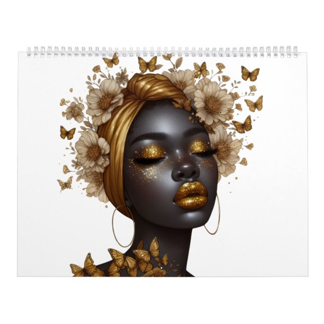 Black queen butterfly bling melanin sista calendar (Cover)