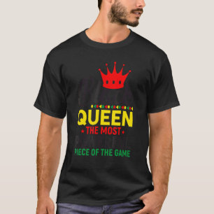 Black Queen Chess Gaming Quote Gamer Pun Text Desi T-Shirt