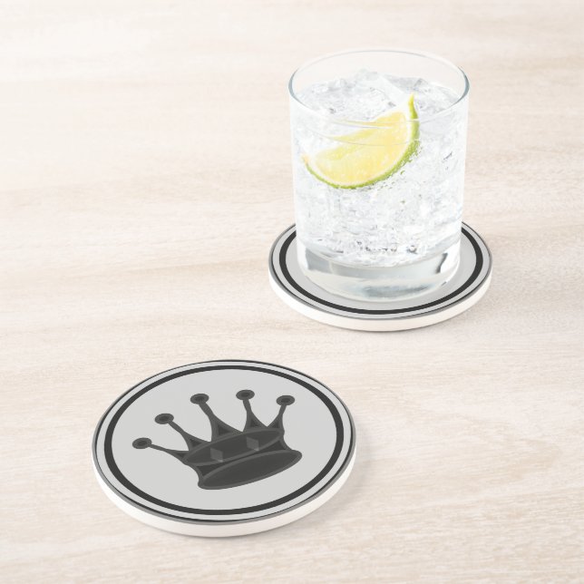Black Queen Chess Piece Coaster (Side)