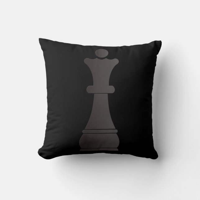 Black queen chess piece cushion (Front)