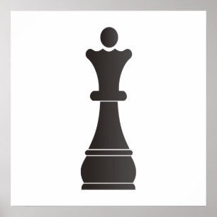 Black queen chess piece poster