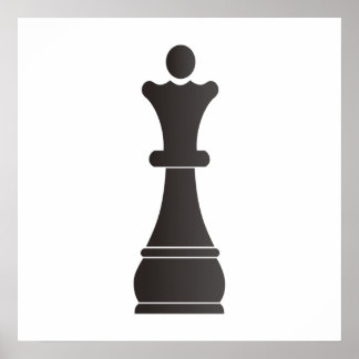 Black queen chess piece poster