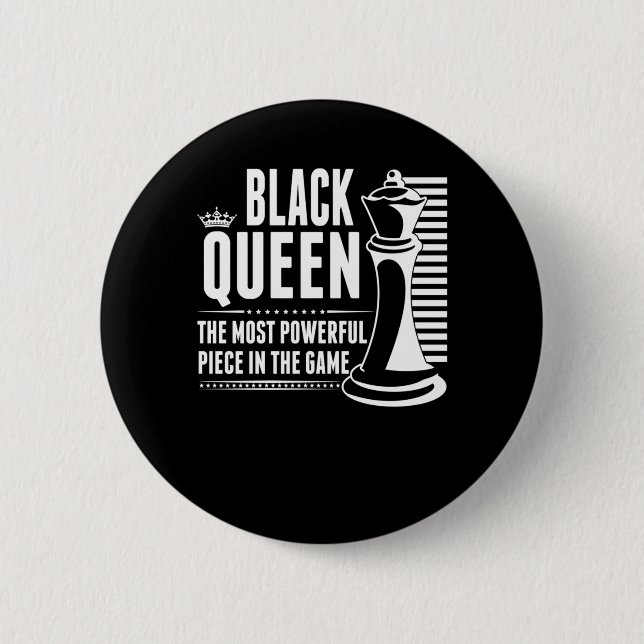 Black Queen Chess Piece Proud Black Women 6 Cm Round Badge (Front)