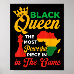 Black Queen Chess Powerful Piece In The Game Junet Poster
