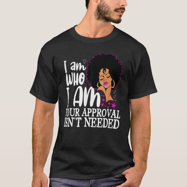 Black Queen Curly Natural Afro African American Wo T-Shirt (Front)