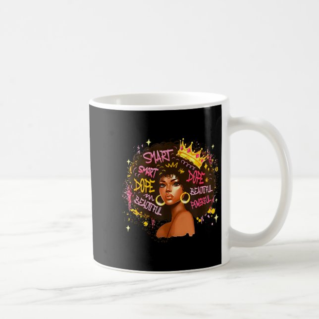 Black Queen Dripng Afro Melanin Black History Mont Coffee Mug (Right)