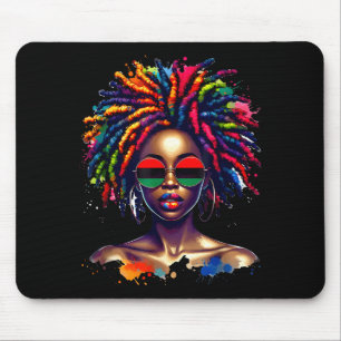 Black Queen Dripng Afro Melanin Black History Mont Mouse Mat
