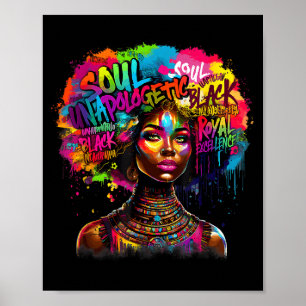 Black Queen Dripng Afro Melanin Black History Mont Poster